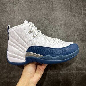 Jordan Brand, AJ12 sneakers, white and blue, size 12